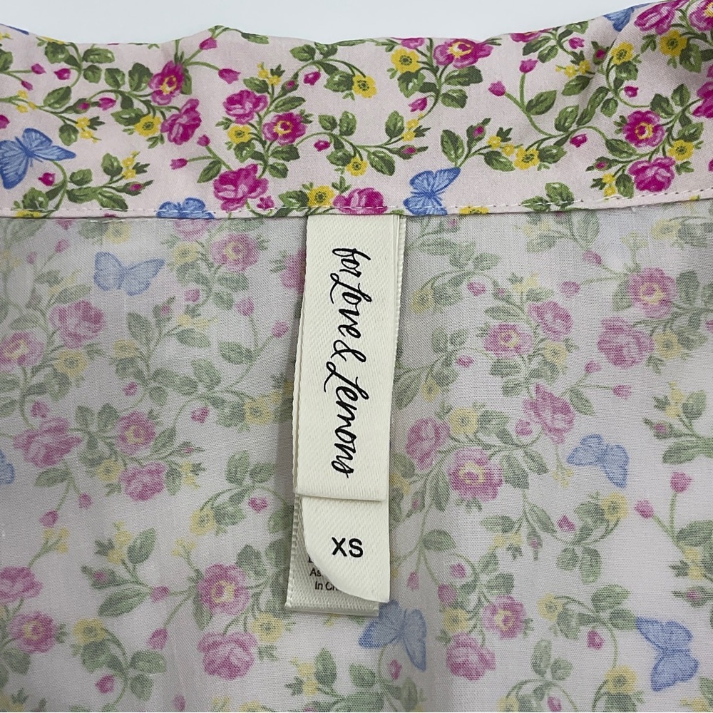 For Love & Lemons x VS LIKE NEW Baby Butterflies Sleep Crop Top Cottagecore XS - Picture 14 of 16